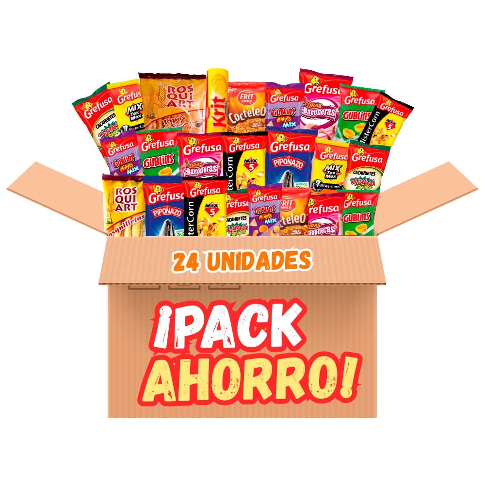 Picoteo Mix - Pack Ahorro de Snacks Variados  24 paquetes