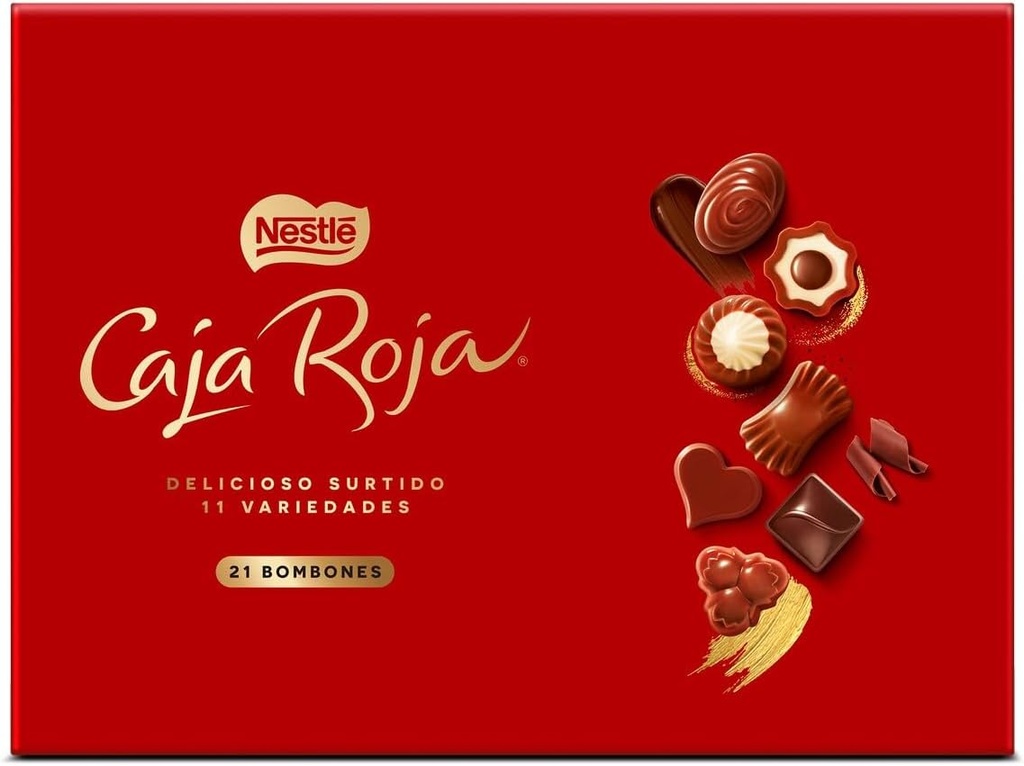 Caja Roja de 21  Bombones 198 gramos