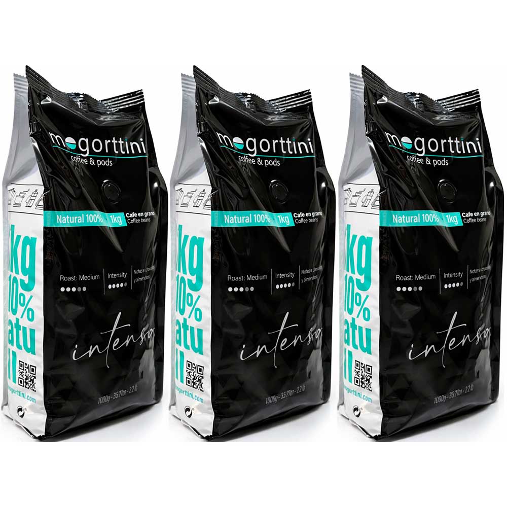 Mogorttini- Pack 3 Kilos Café en grano espresso Intenso natural