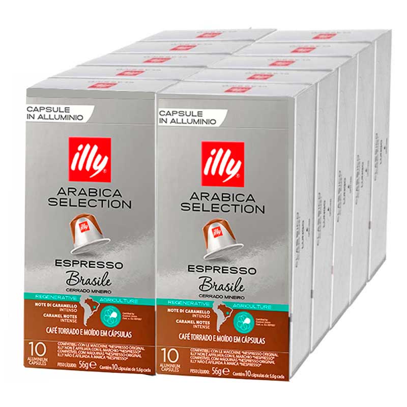 Café Brasil 10 cajas 100 cápsulas | Illy  Nespresso