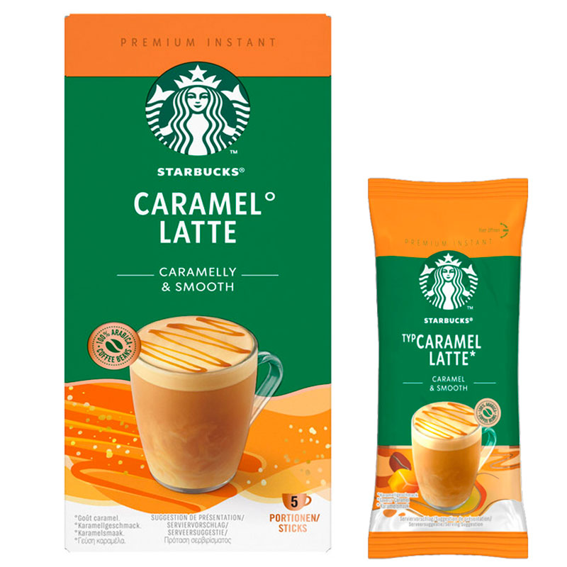 Starbucks Latte Caramel  caja de 5 sobres de 23 gramos  