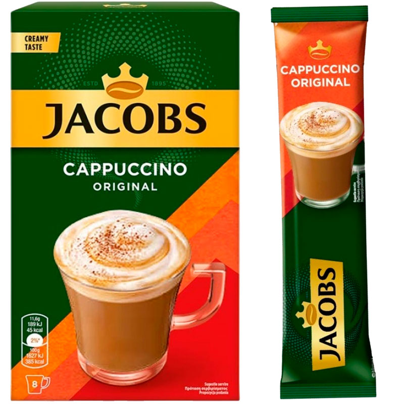 Cappuccino Soluble Jacobs 8 sobres de 11.6 gr