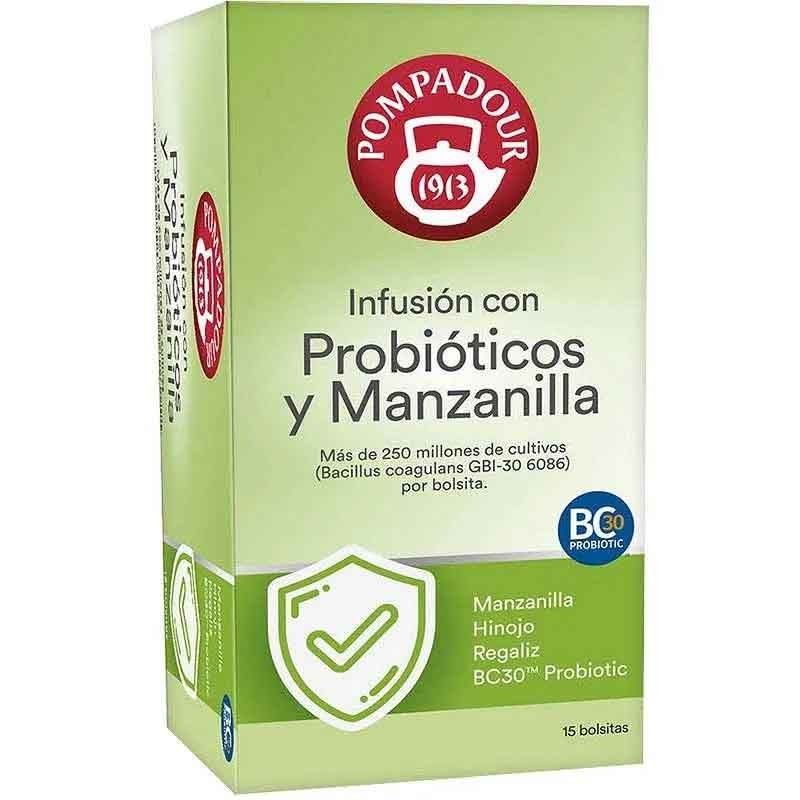 Infusión con Probióticos y Manzanilla Pompadour 15 bolsitas