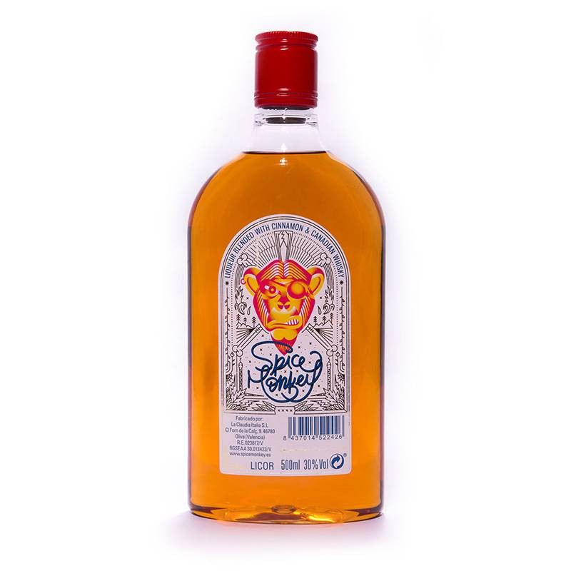 Whisky Spice Monkey  con chili y canela botella plástico 0,5l