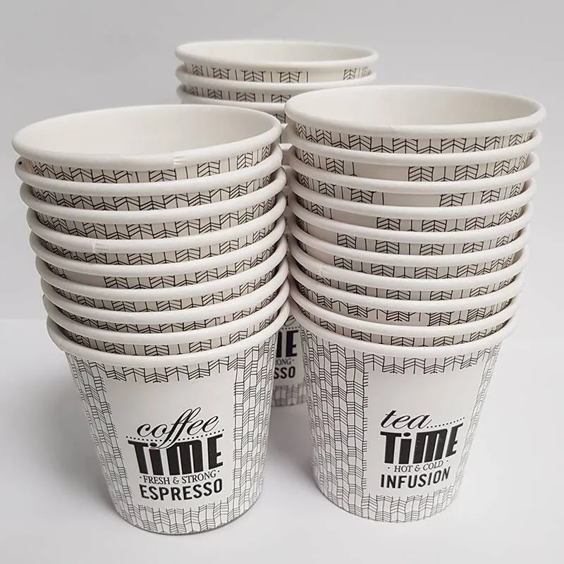 50 Vasos Papel 4oz · 100cc Coffee Time Espresso Diseño