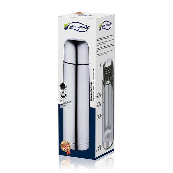 Termo Inox, capacidad 1L, Frío y calor, San Ingnacio