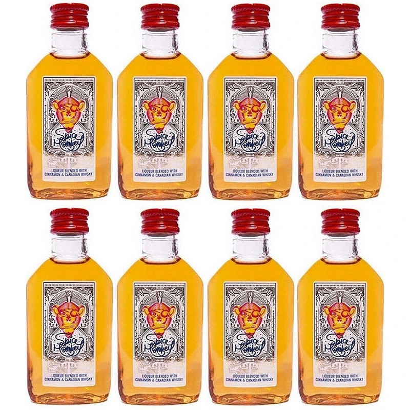 Spice Monkey 8 mini botellas de  Whisky & Canela de 50 ml