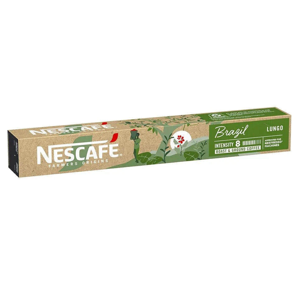 Brazil Nescafé, 10 cápsulas Nespresso aluminio intensidad 8 Lungo