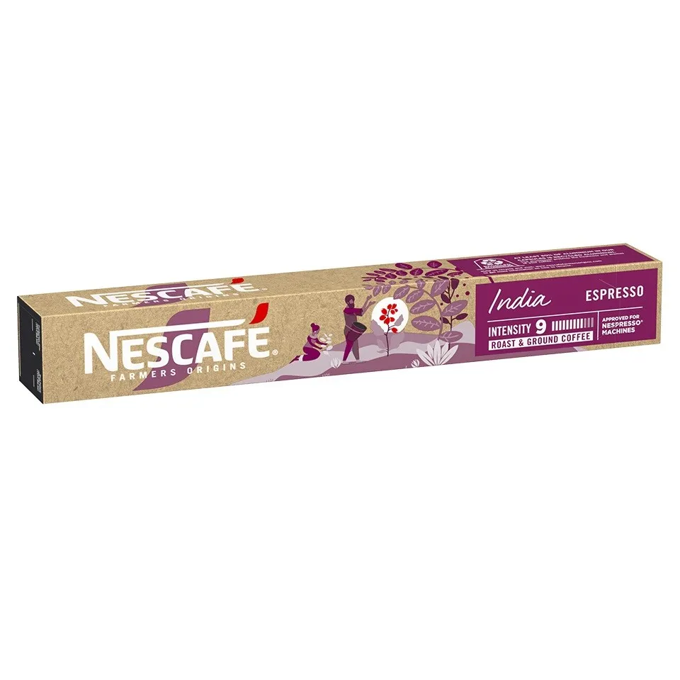 India Nescafé, 10 cápsulas Nespresso aluminio intensidad 9