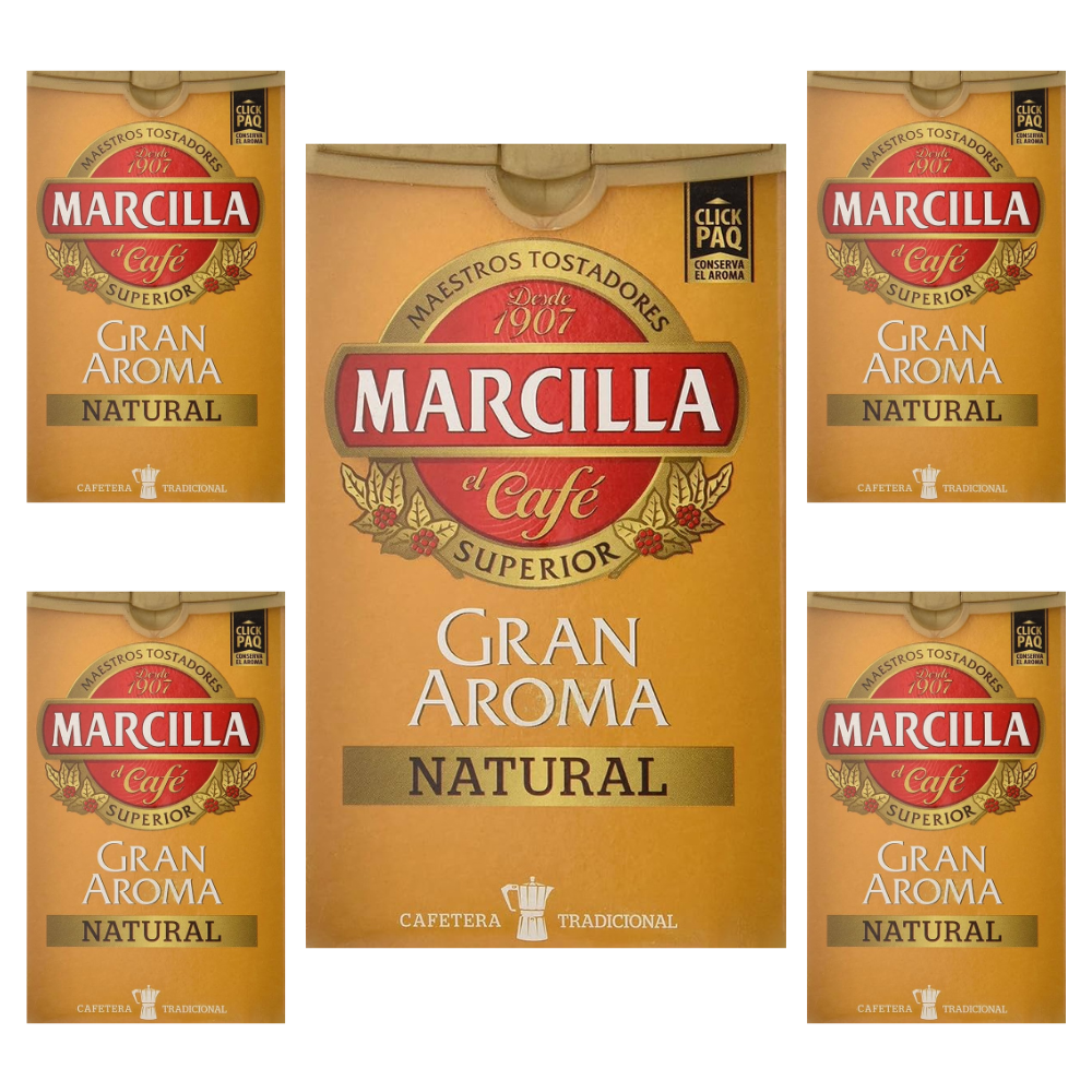 Pack de 5 Marcilla molido Gran Aroma Natural, 250 gramos