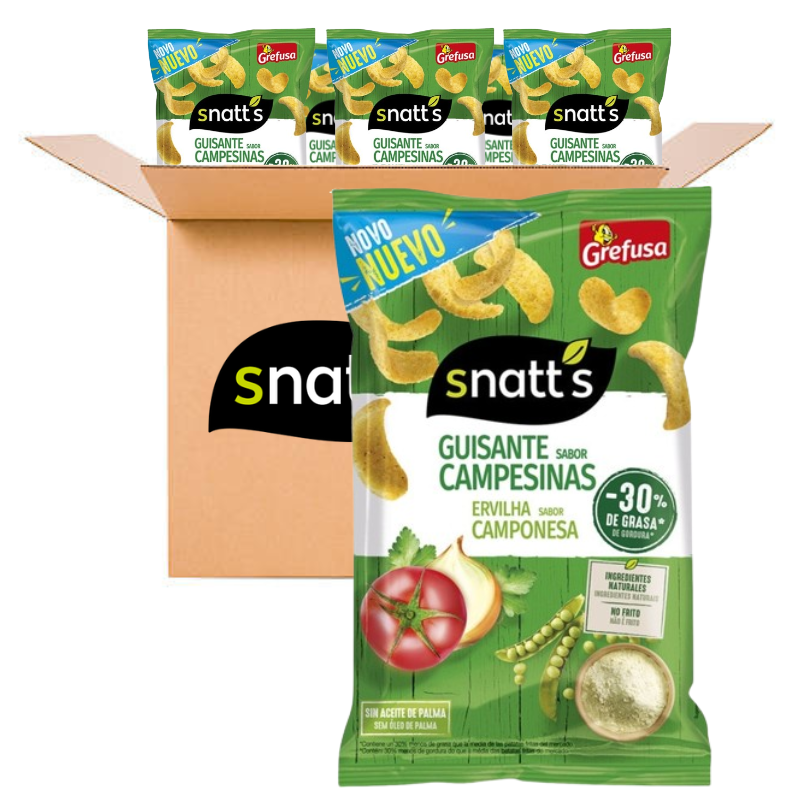 Caja 24 unidades de 28 g de Grefusa Snatts Guisantes Campesinas