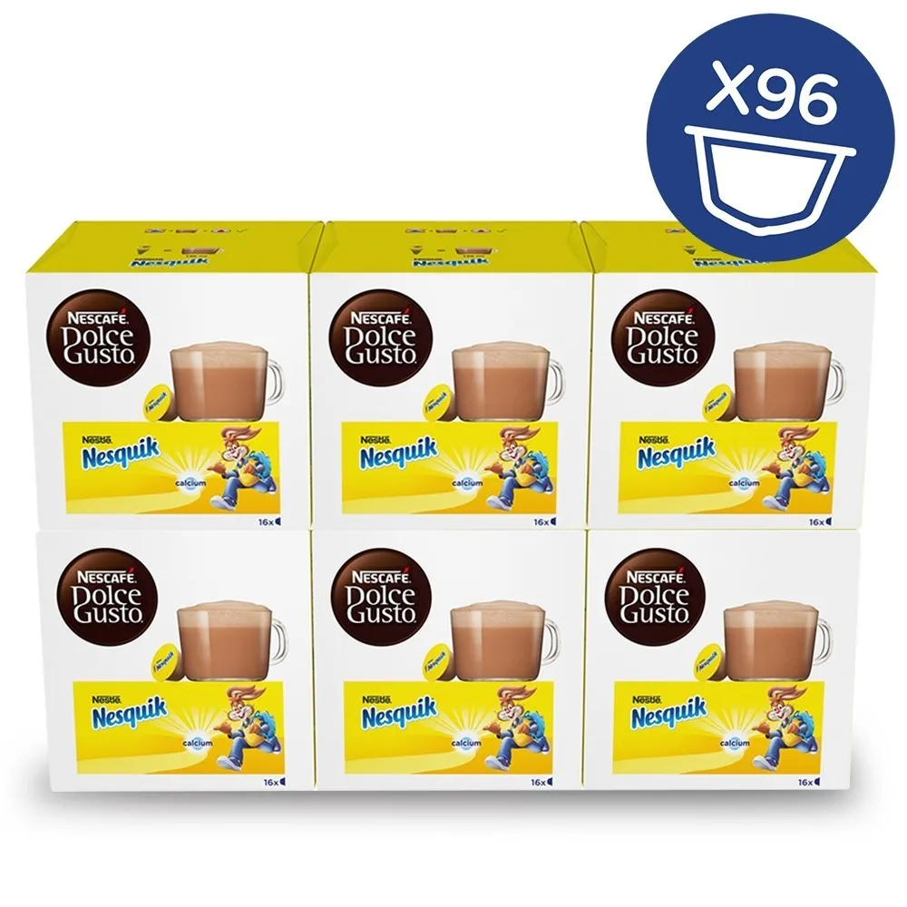 Nesquik 6 cajas, 96 cápsulas Dolce Gusto Nescafé