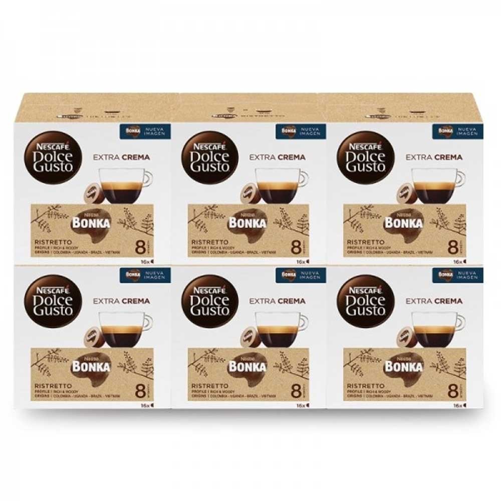 Café Risretto Bonka 6 cajas, 96 cápsulas Dolce Gusto Nescafé