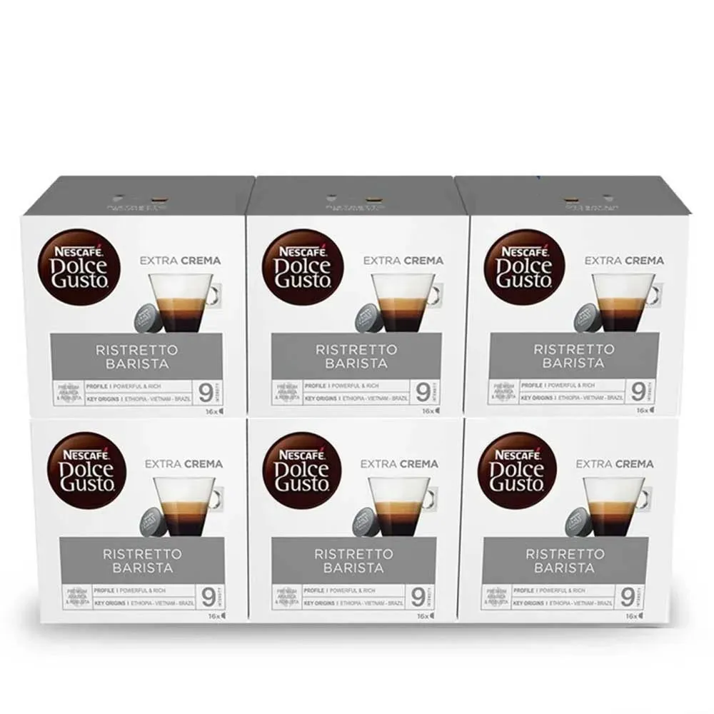 Café Ristretto Barista 6 cajas, 96 cápsulas Dolce Gusto Nescafé
