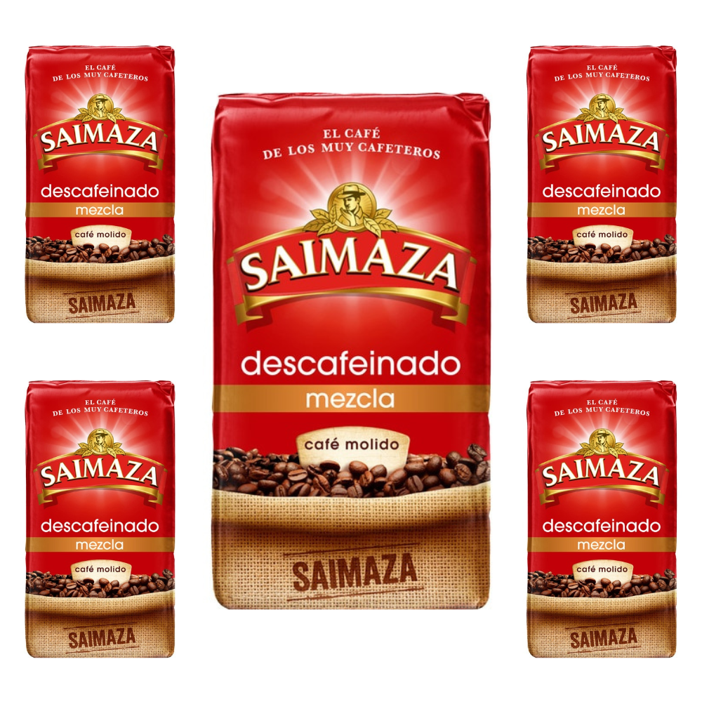 Pack de 5 Saimaza descafeinado mezcla 250g café molido