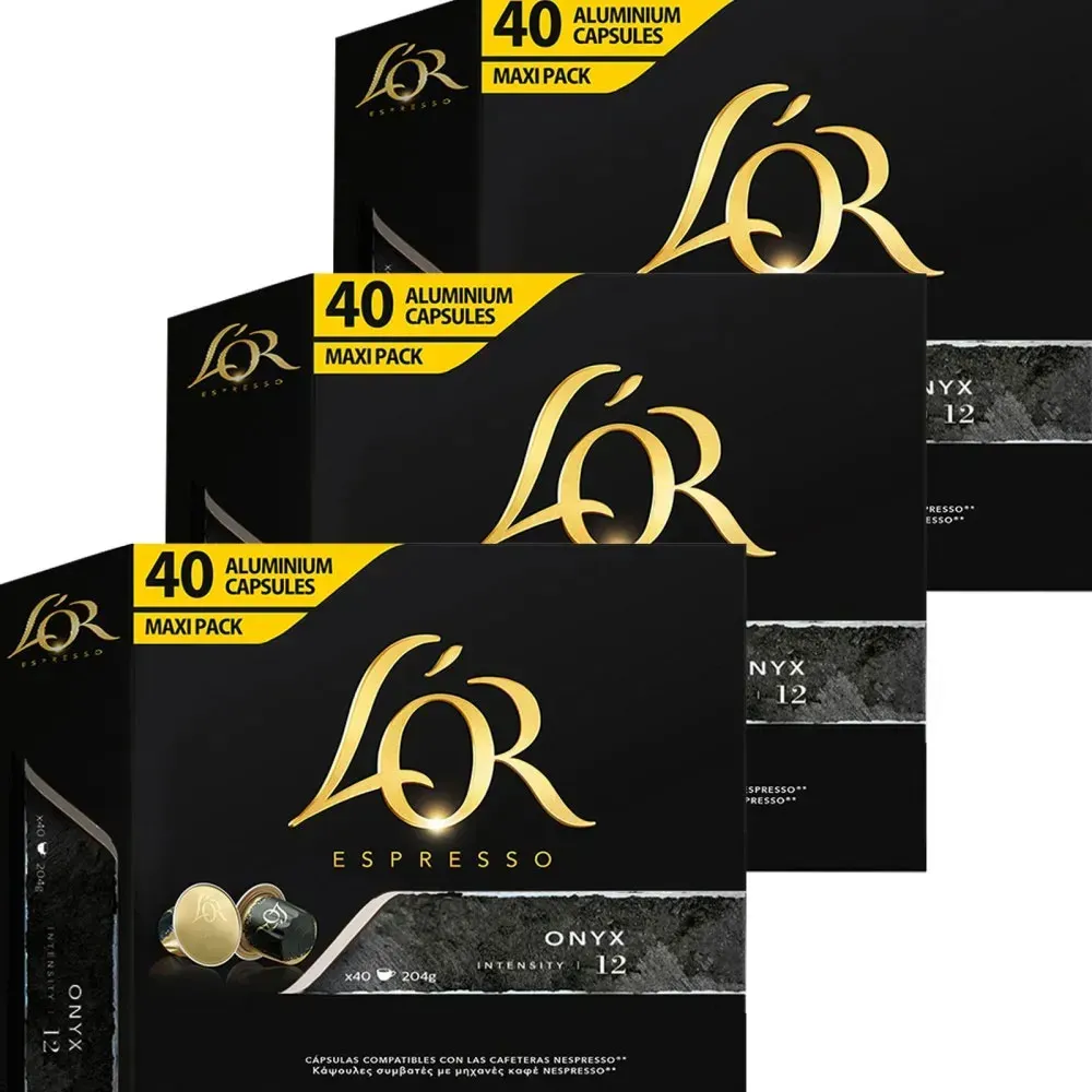 Café Espresso 120 cápsulas 3x2 L'OR Onyx Nespresso