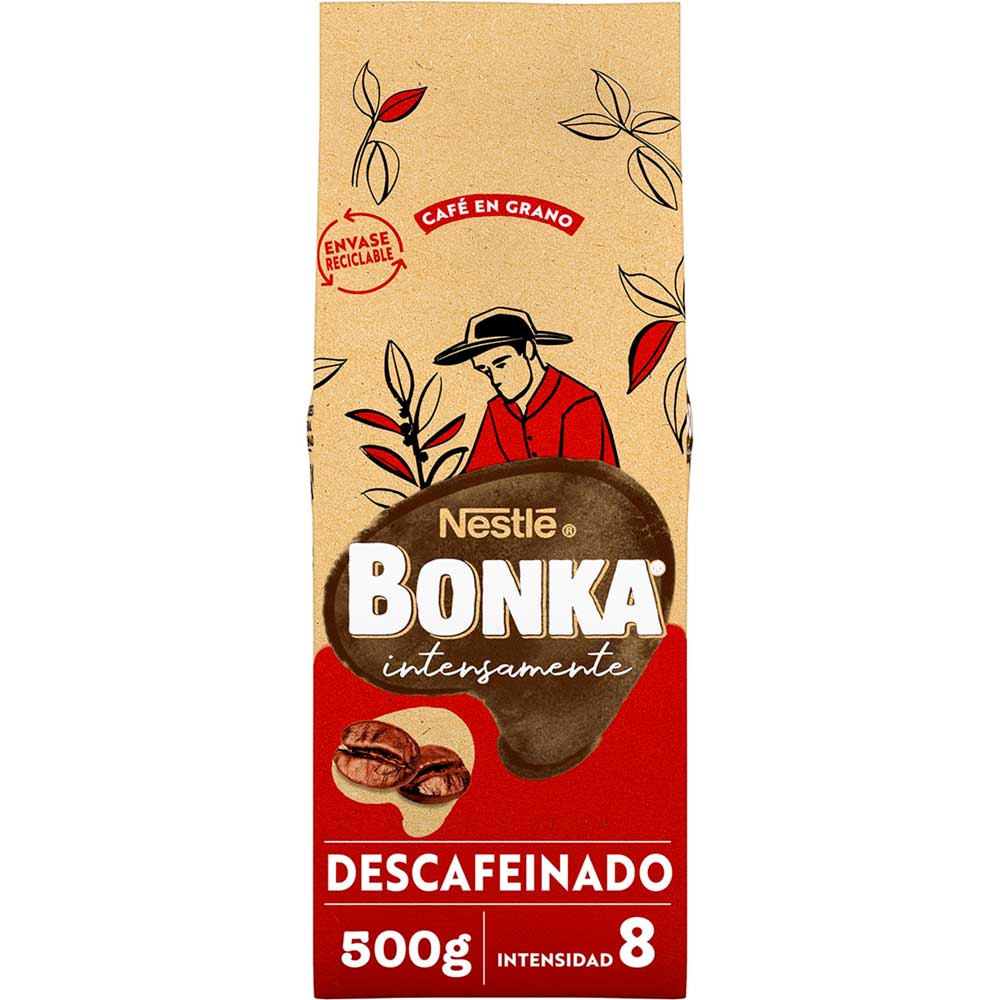 Café en grano descafeinado Bonka 500 gr