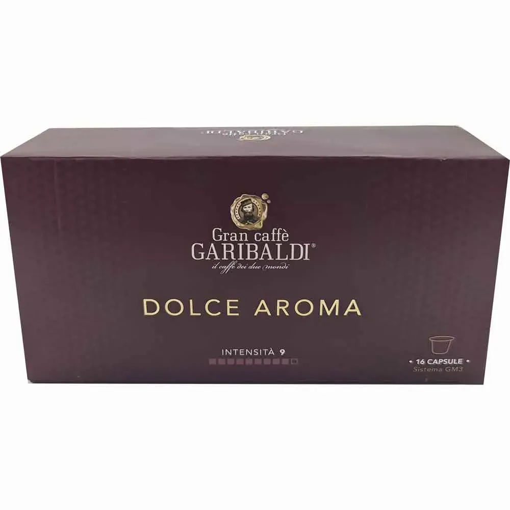 Garibaldi Dolce Aroma 16 cápsulas compatible con el sistema GM3