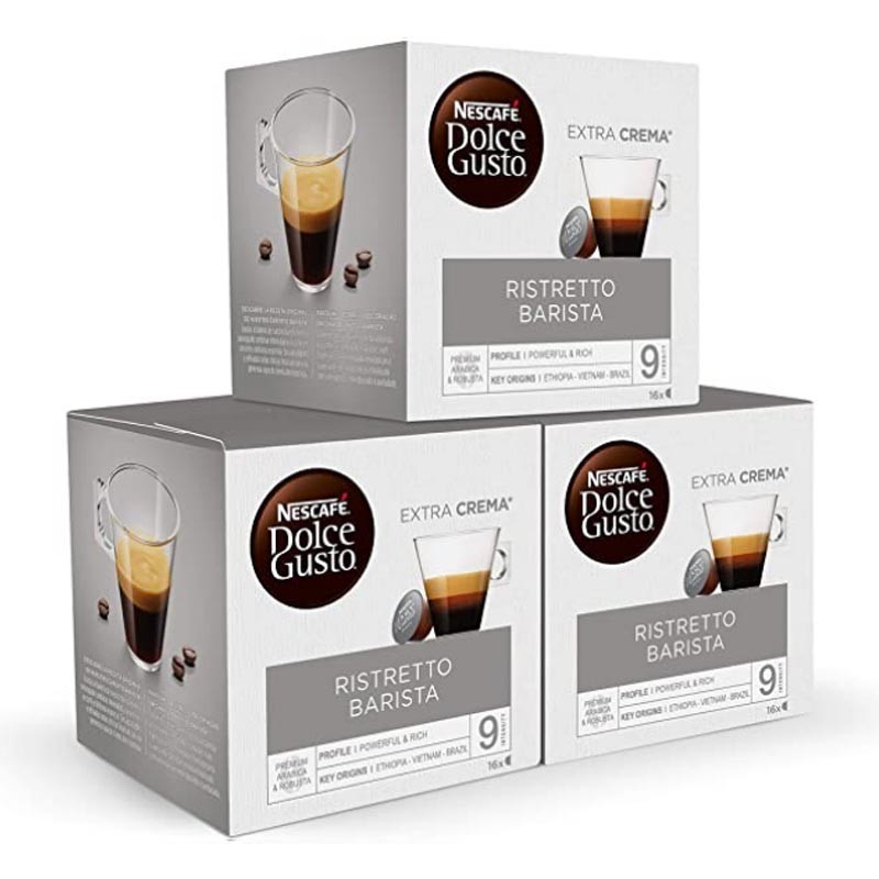 Café Ristretto Barista 3 cajas, 48 cápsulas Dolce Gusto Nescafé