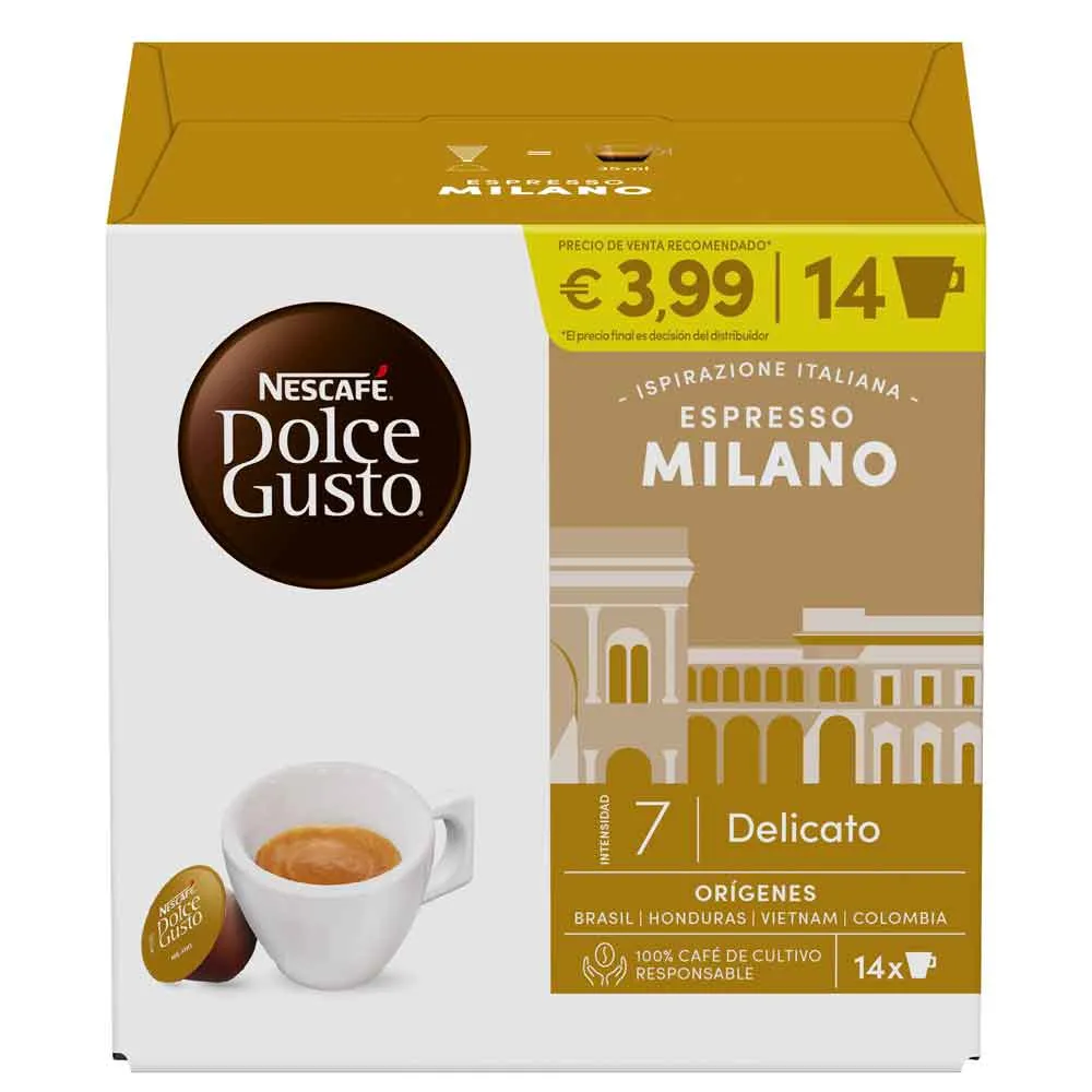 Inspirazione Italiana espresso Milano 14 cápsulas de café Dolce Gusto Original
