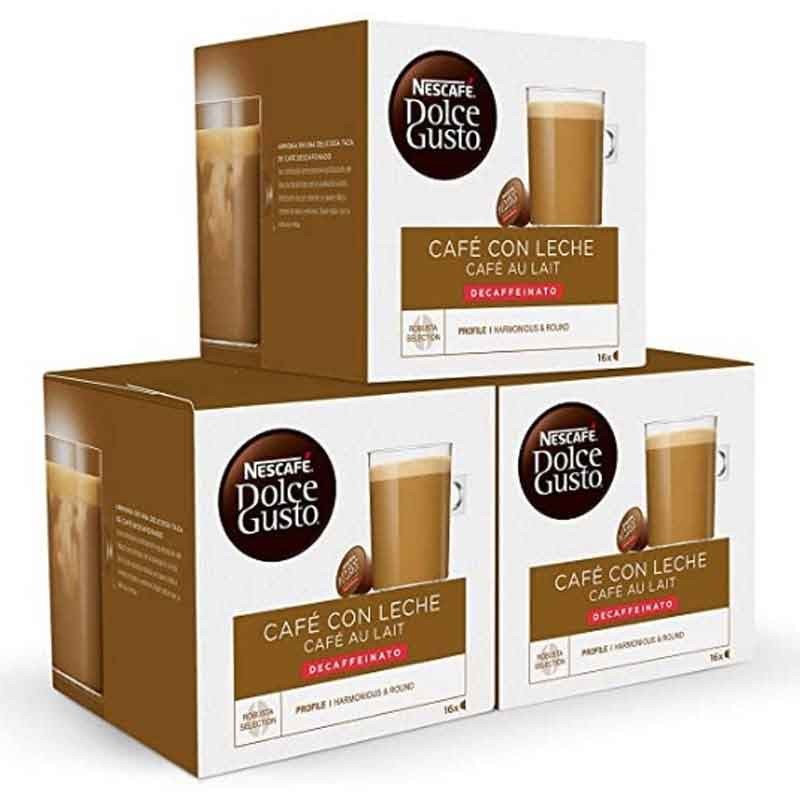 Descafeinado Café con Leche Pack 48 cápsulas Dolce Gusto