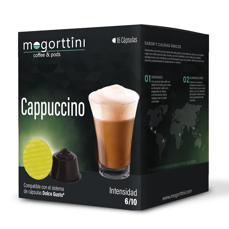 Cappuccino 16 cápsulas Mogorttini compativel Dolce Gusto