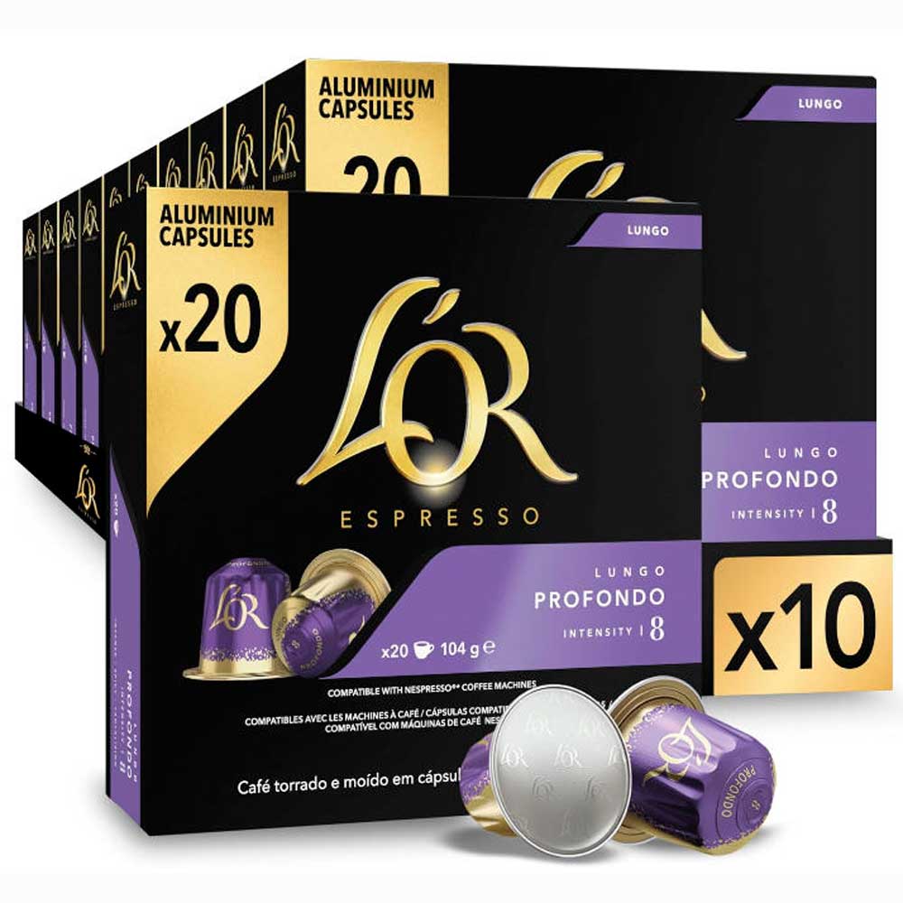 Lungo Profondo L'or 200 Cápsulas compatibles Nespresso 