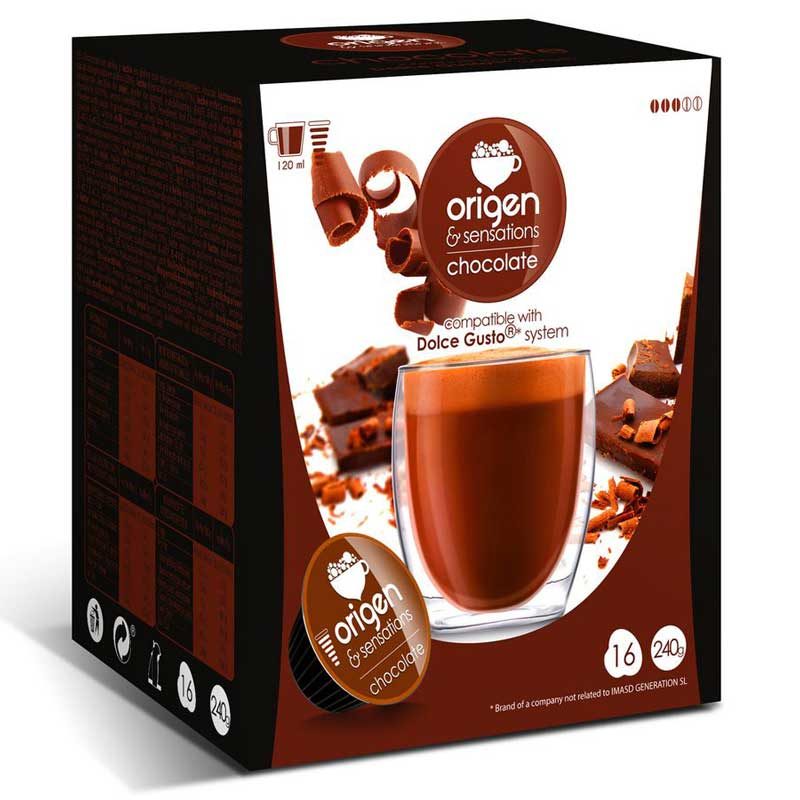 Chocolate, 16 cápsulas Origen & Sensations compatibles Dolce Gusto