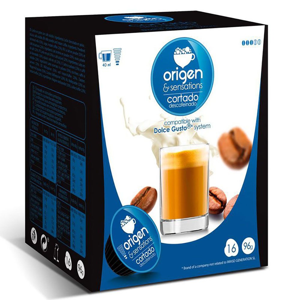 Cortado descafeinado, 16 cápsulas Origen & Sensations compatibles Dolce Gusto