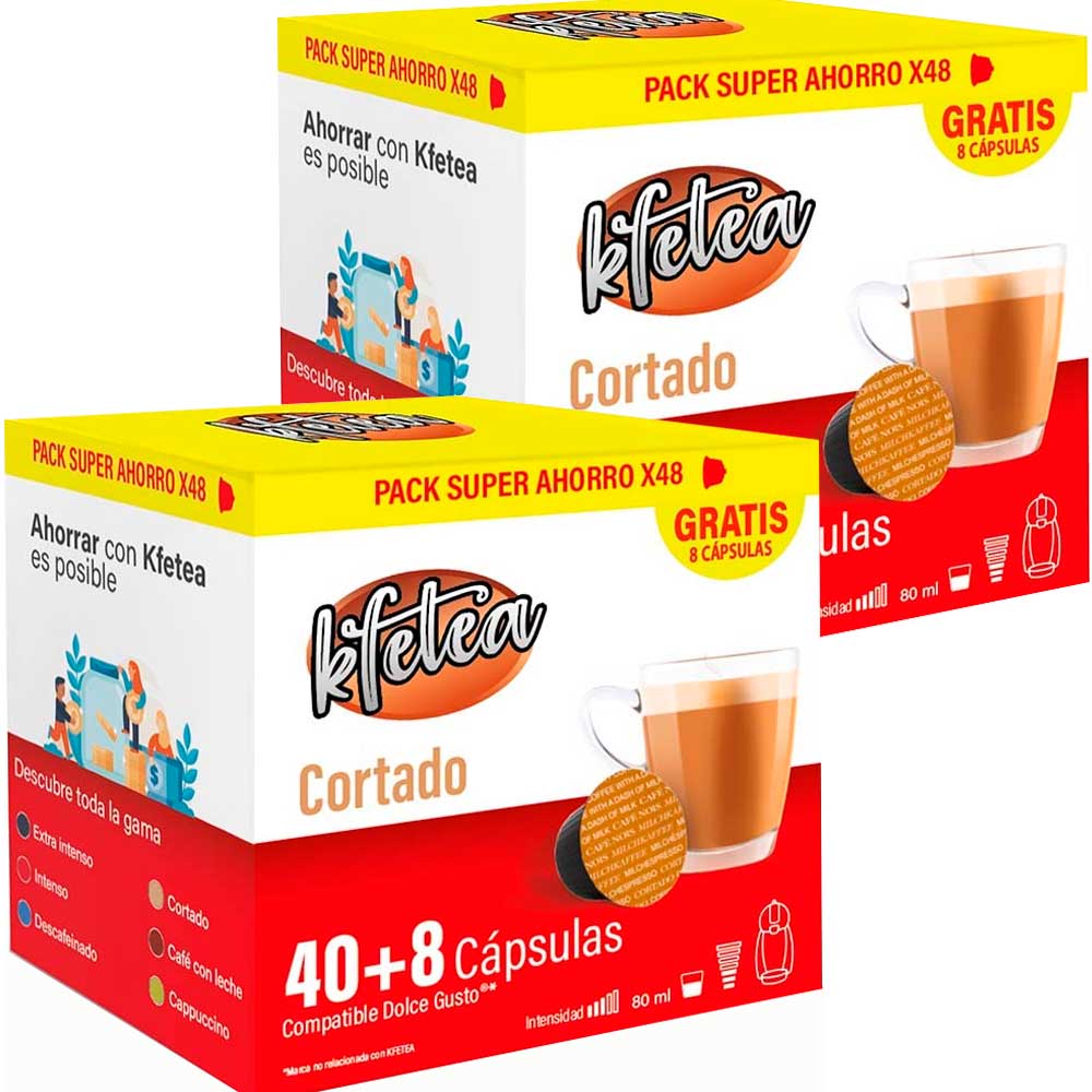 Cortado Kfetea 2 cajas de 48 capsulas compatibles Dolce Gusto 