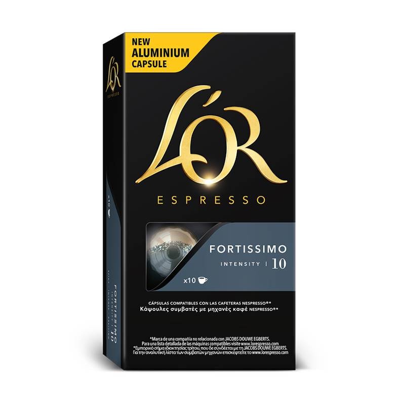 Fortissimo L'OR 10 capsulas aluminio compatibles NESPRESSO