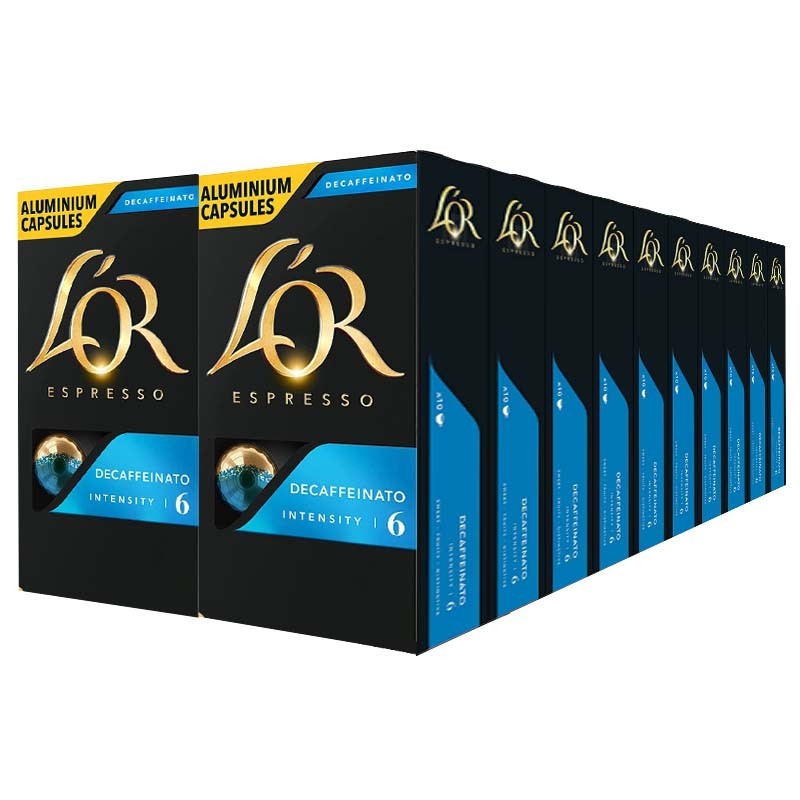 Descafeinado L'or 20 cajas compatible Nespresso 200 cápsulas