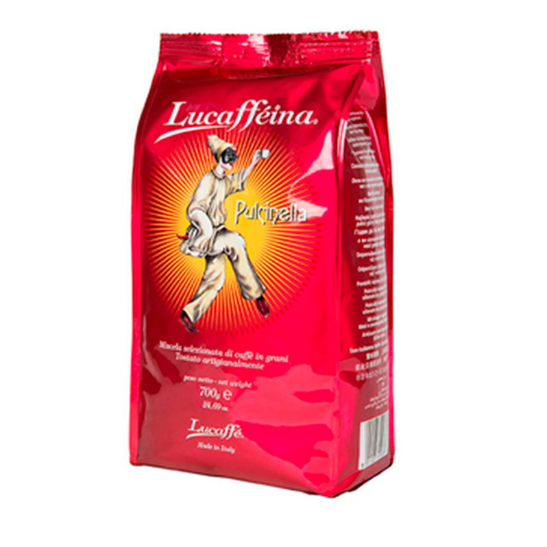 Lucaffé Pulcinella café en grano 700 gr de café de Italia 