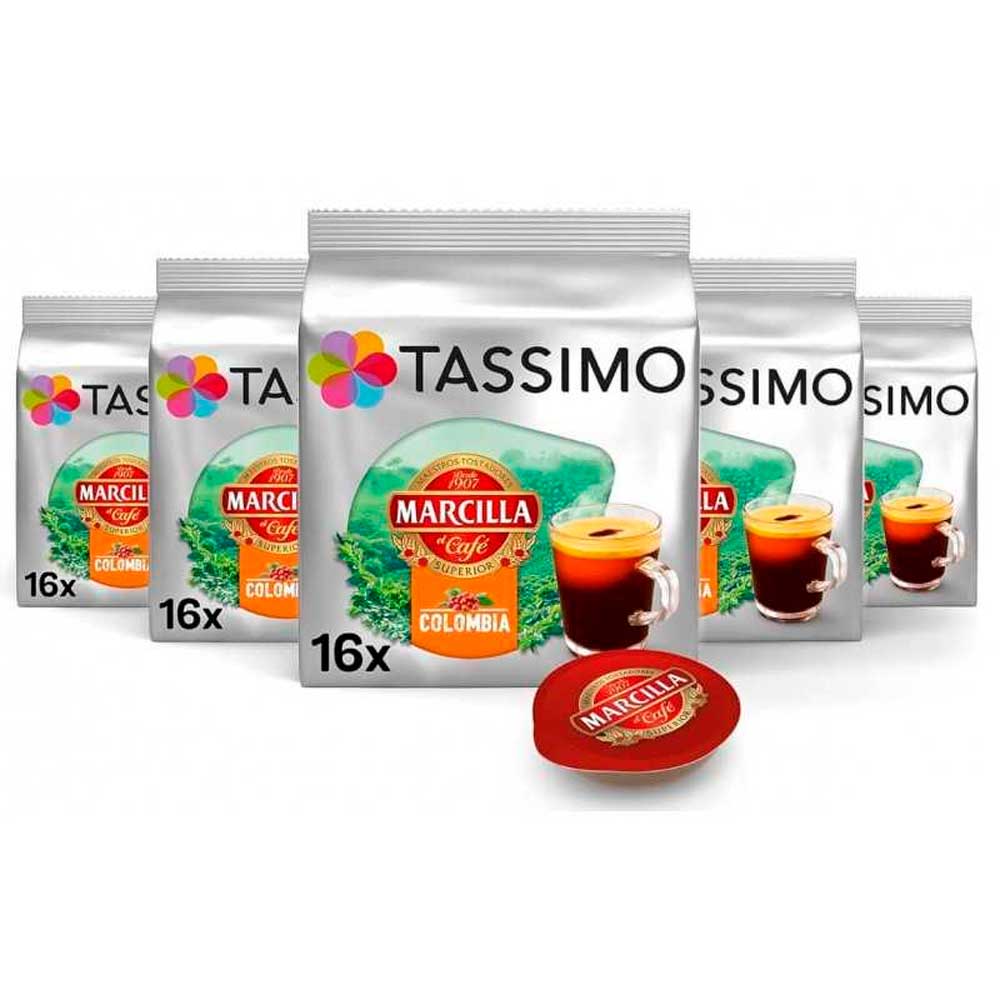 Espresso Colombia Tassimo 5 cajas de 16 cápsulas de café Marcilla 
