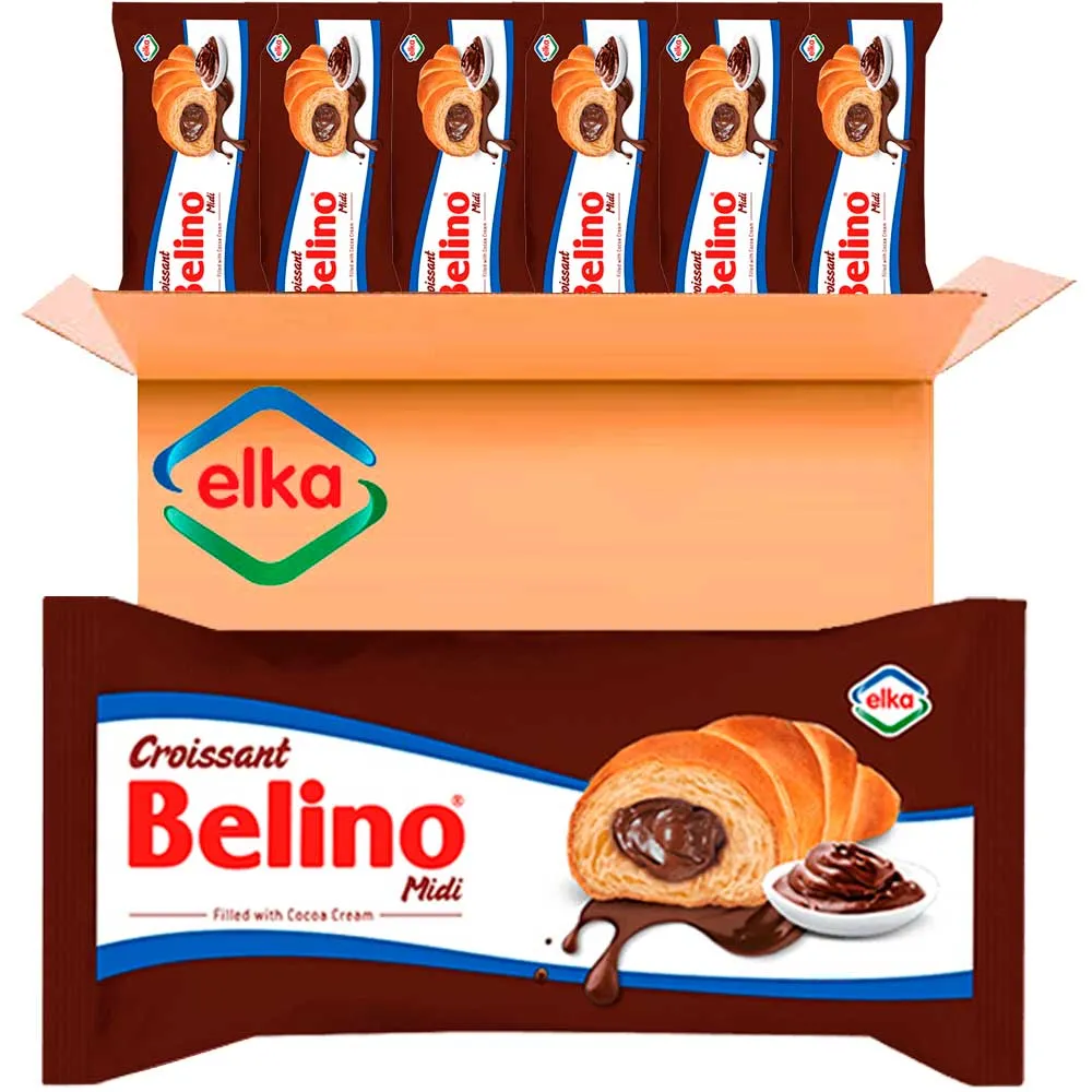 Croissants rellenos de Chocolate (20 unidades de 60g) | Elka Belino