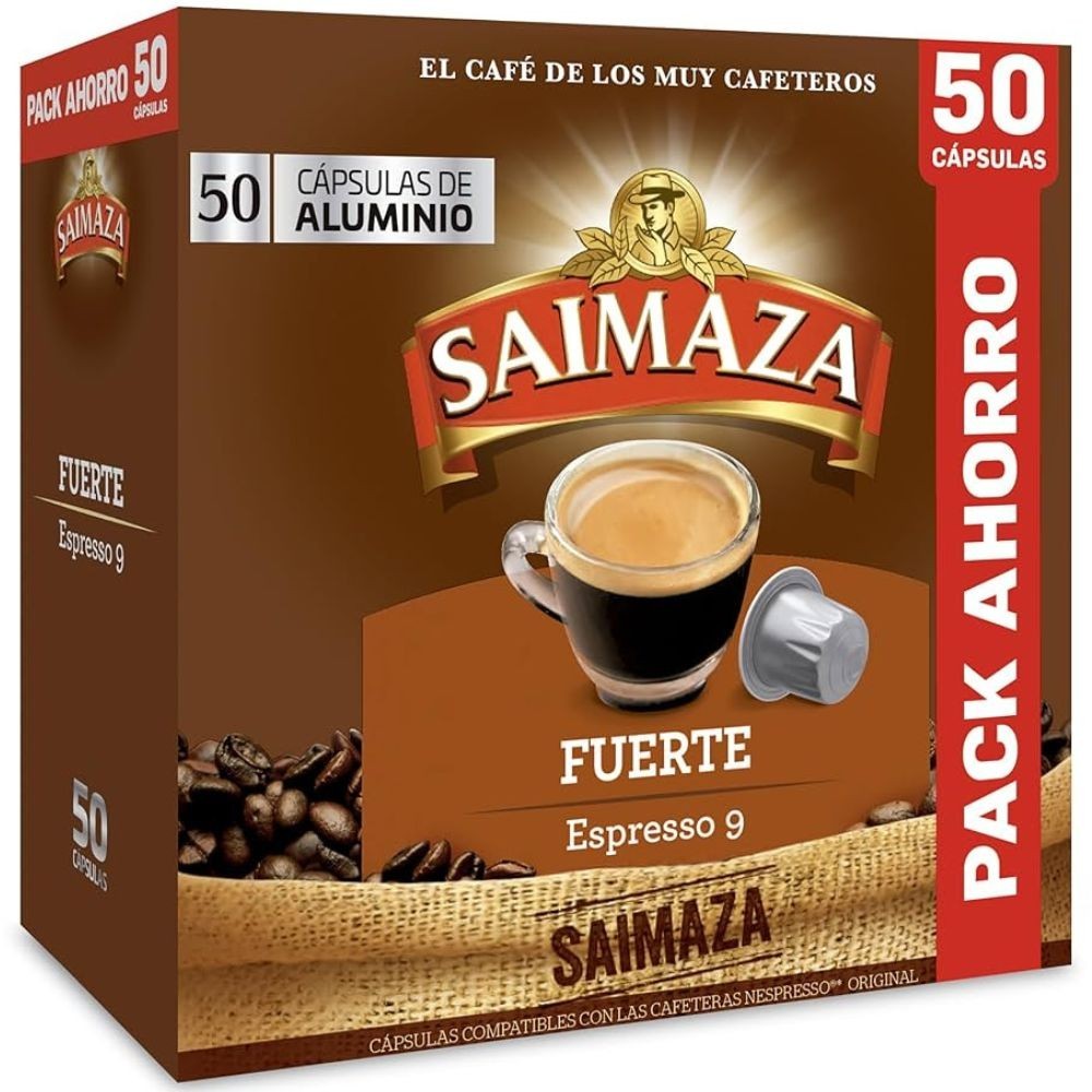 Saimaza Café Fuerte PACK AHORRO 50 cápsulas de aluminio...