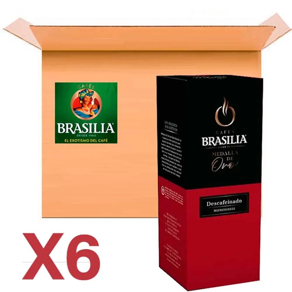 Café Descafeinado 6 cajas x 25 unidades| Brasilia Medalla de Oro