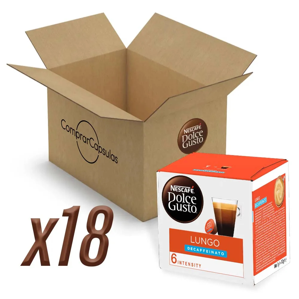 Café Lungo Descafeinado 18 cajas 288 Cápsulas | Dolce Gusto Nescafé