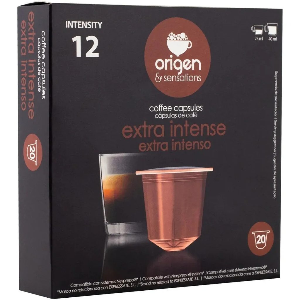 Extra intense Origen Sensations 20 cápsulas compatibles Nespresso®