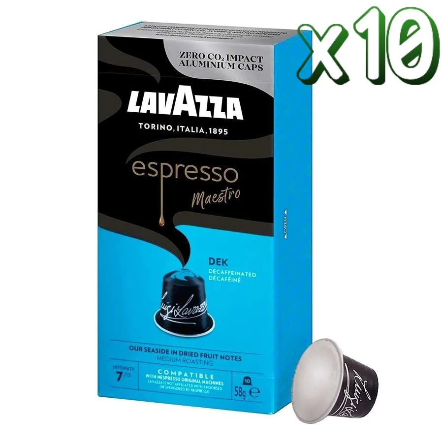 Pack 10 Lavazza Espresso Descafeinado 100 Cápsulas Compatibles Nespresso®