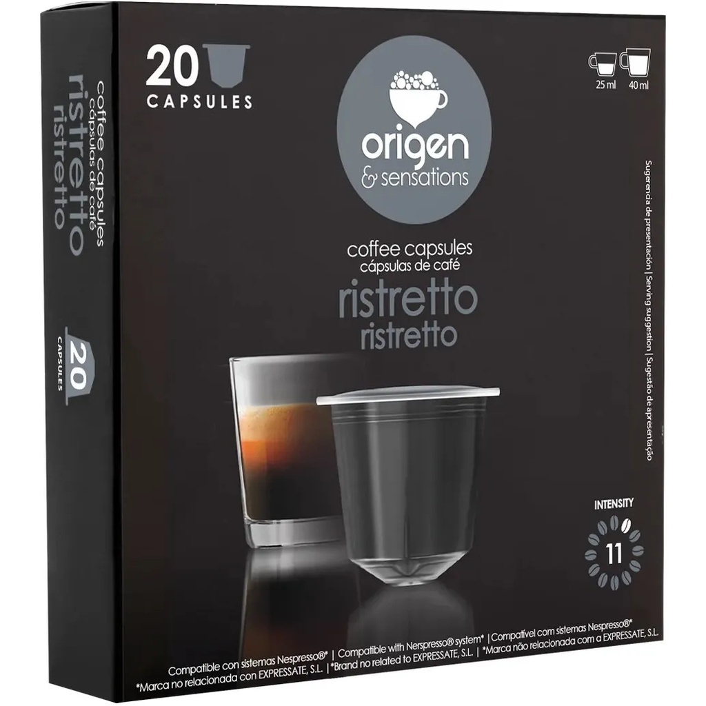 Ristretto Origen Sensations 20 cápsulas compatibles Nespresso®