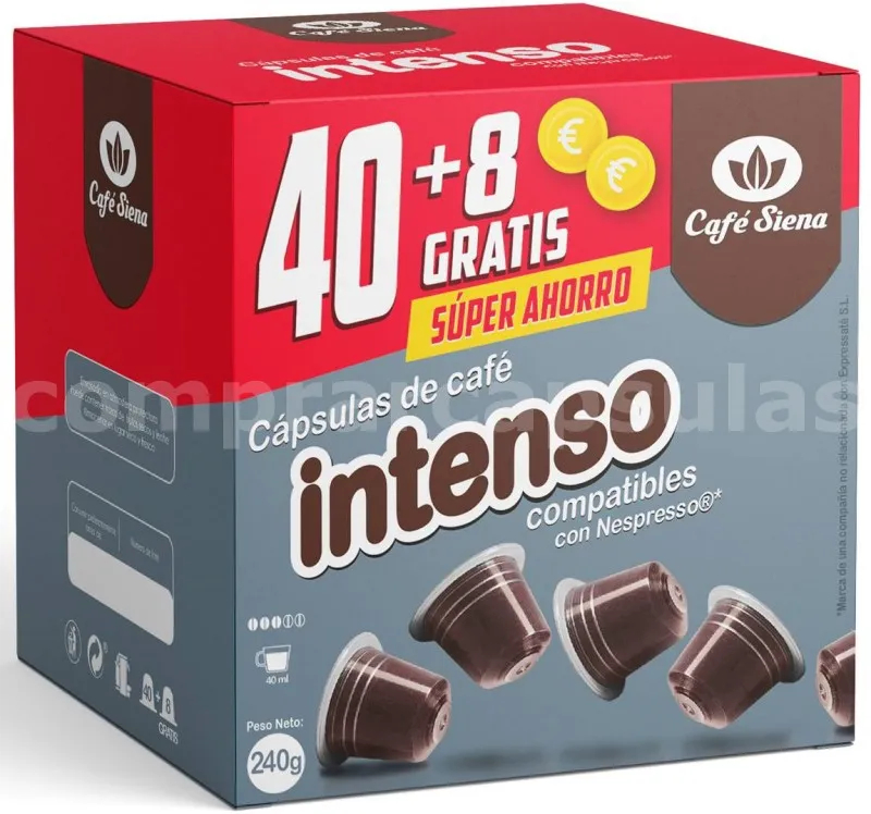 Café Intenso Siena 40+8 cápsulas Compatibles Nespresso®