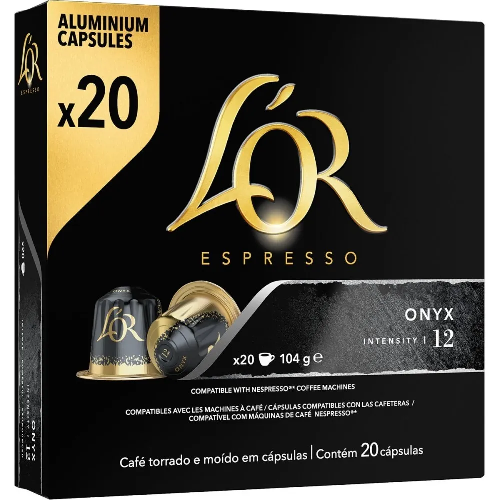 Café Espresso Onyx 20 cápsulas L'OR Nespresso
