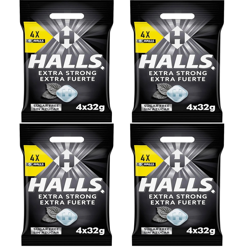 Halls Extra Fuerte  bolsa de caramelos  16 sticks de 32 gramos 8416400906200