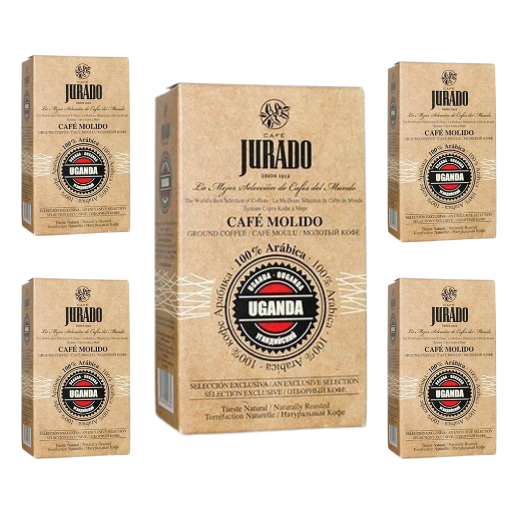 Pack de 5 Uganda Café molido de Café Jurado. Cafes del mundo. 250g