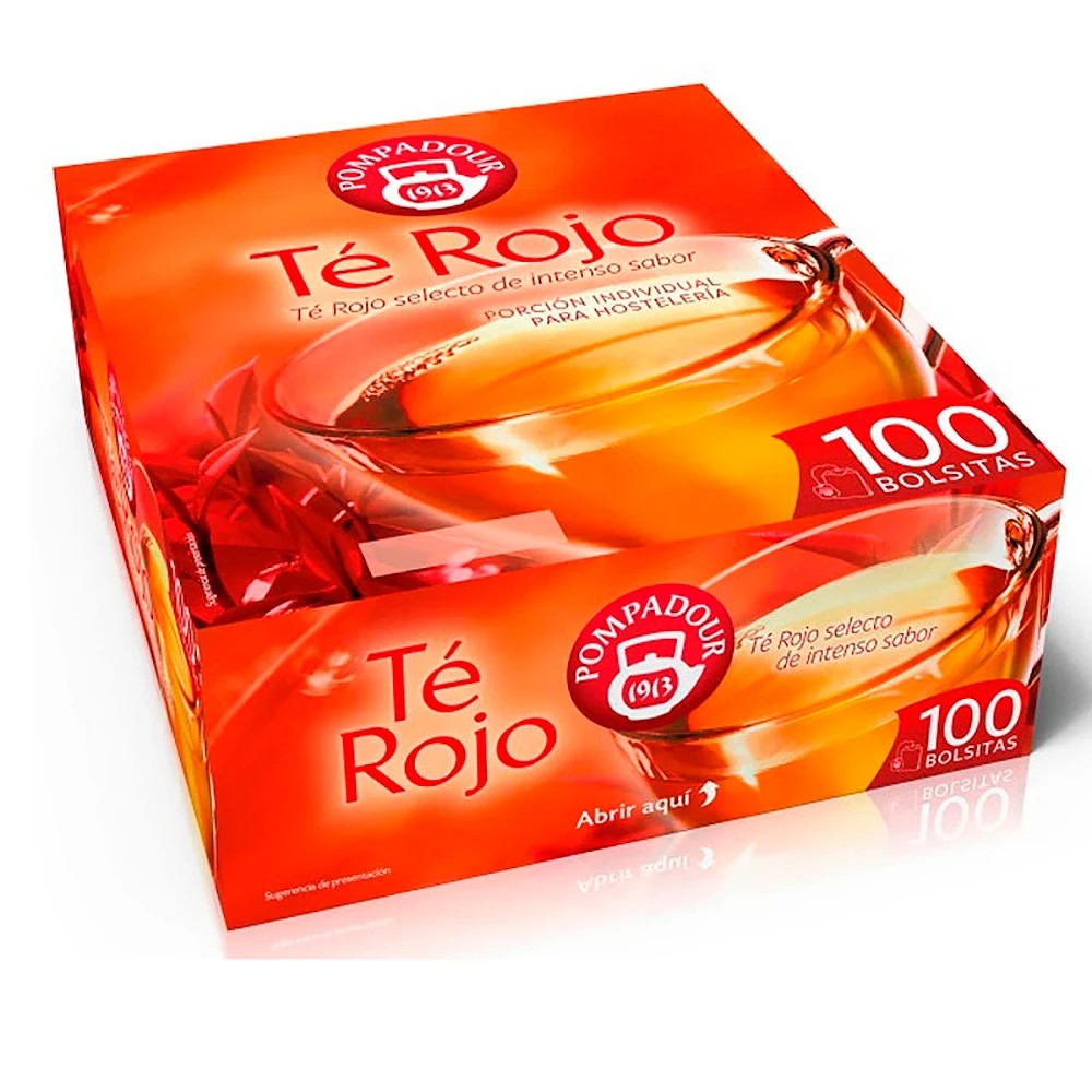 Té Rojo Pompadour 100 Bolsitas Especial Hosteleria (Envueltas) 8412900301552