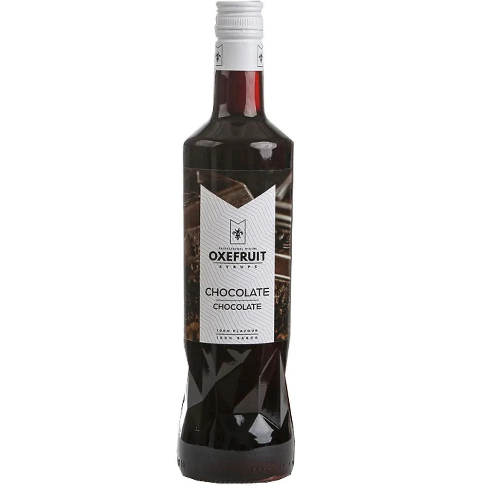 [B70SCHO] Sirope de Chocolate Negro Oxefruit 70 cl para cócteles y personalizar bebidas, Sin gluten, sin lactosa vegano