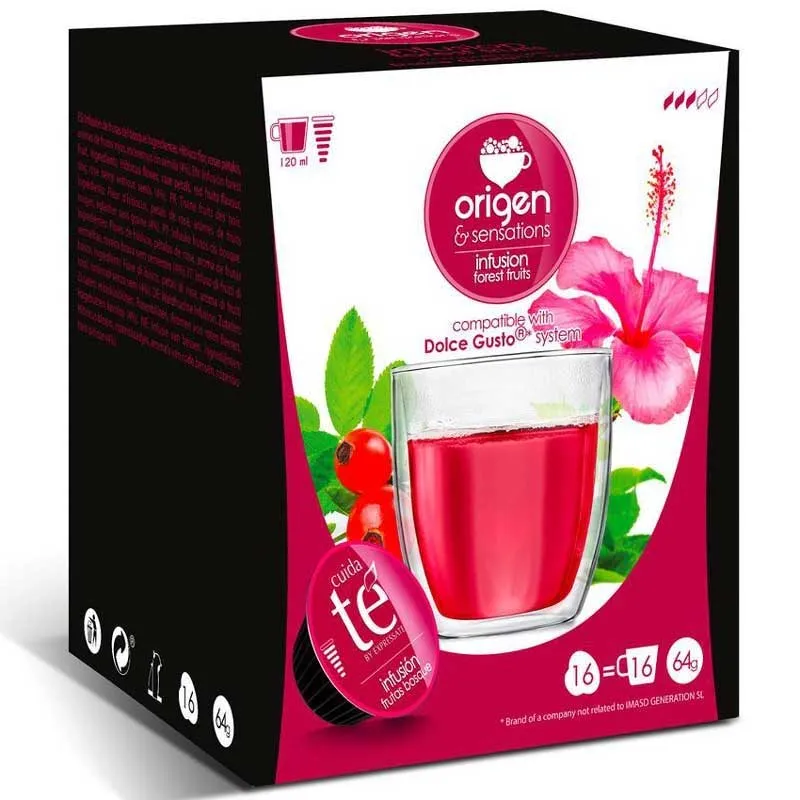 [E1609] Té frutas del Bosque 16 cápsulas Origen & Sensations, compatibles Dolce Gusto
