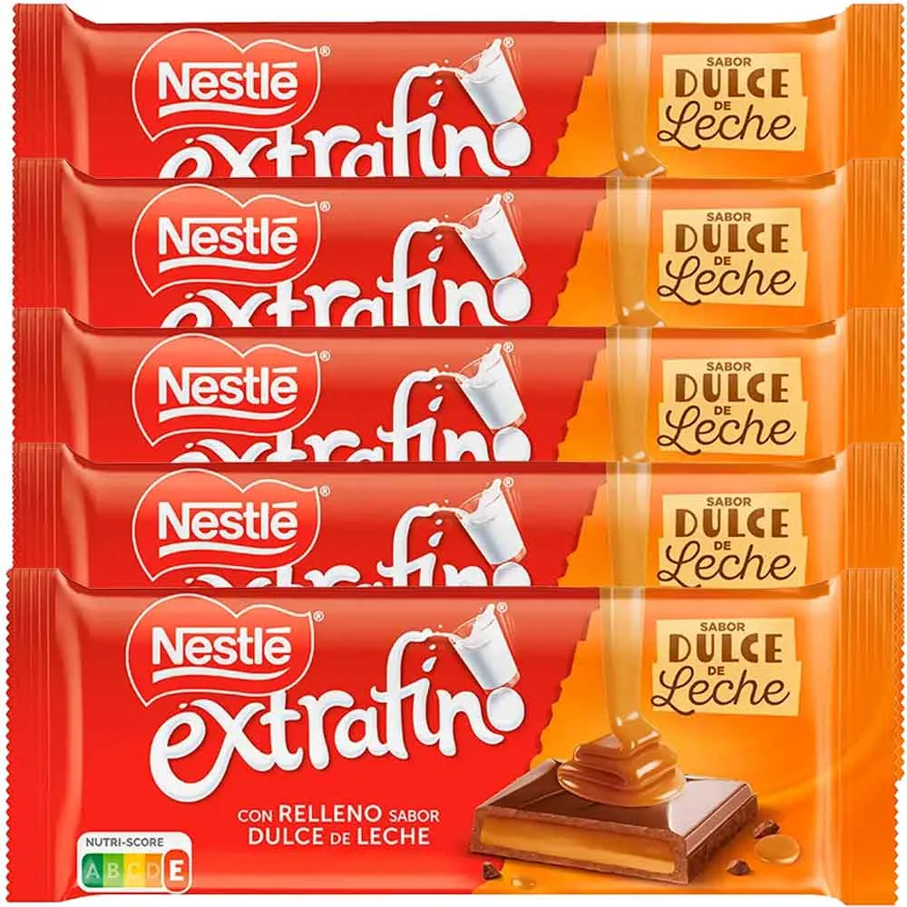 [12558511X5] Nestlé Extrafino Dulce de Leche 5 Tabletas de 83 gramos
