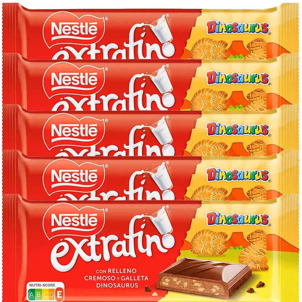 [12570709X5] Nestlé Extrafino Dinosaurus 5 Tabletas de 84 gramos
